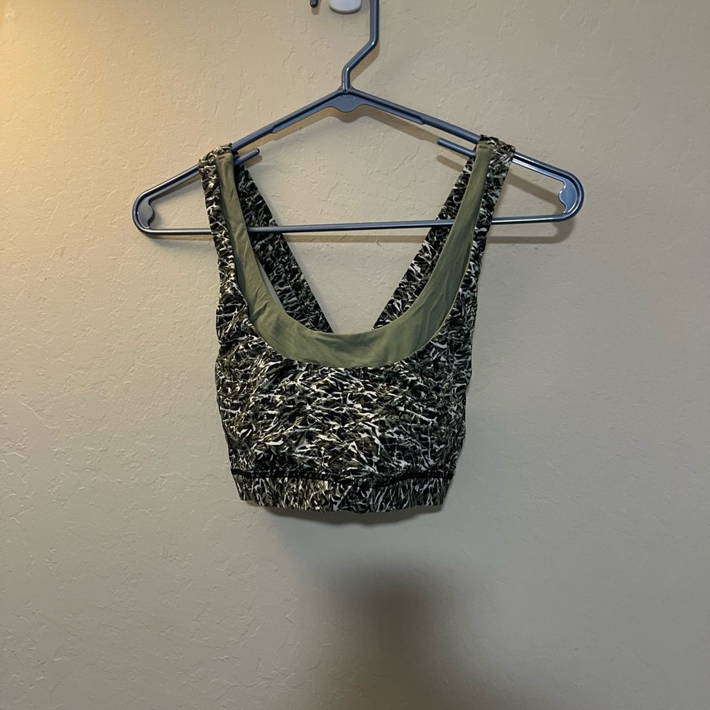 Lululemon Green Camo Sports Bra, 8